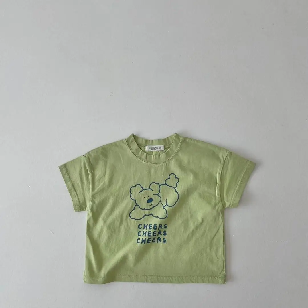 Green Three Action Bears T-Shirt for Kids Summer — feature 5
