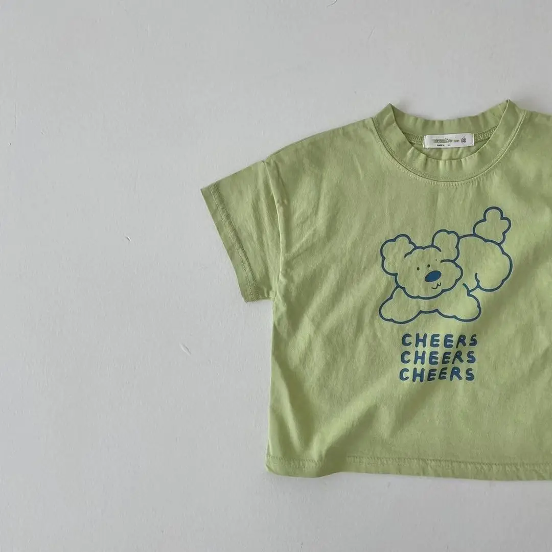 Green Three Action Bears T-Shirt for Kids Summer — feature 8