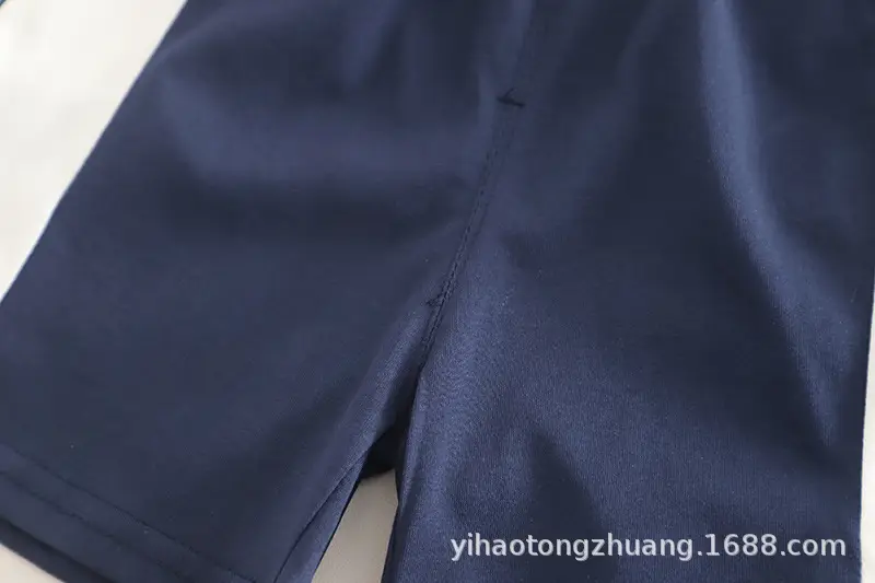 Yijia Kids Polo Shirt Shorts Set Gray Blue Summer — feature 27