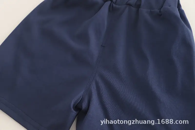 Yijia Kids Polo Shirt Shorts Set Gray Blue Summer — feature 33