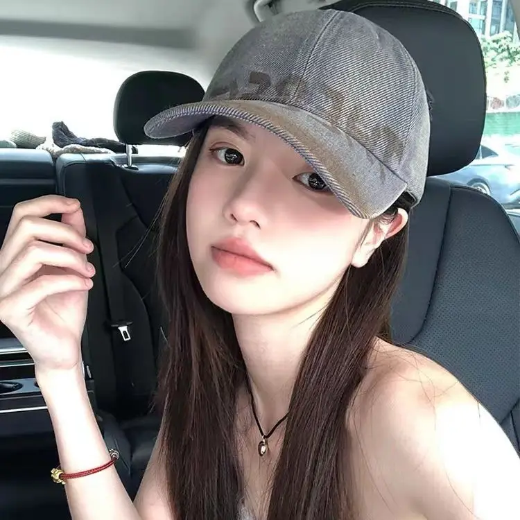 New Washed Old Letter Baseball Cap Women's American Style Retro Big Head Caps for Men - Image 10