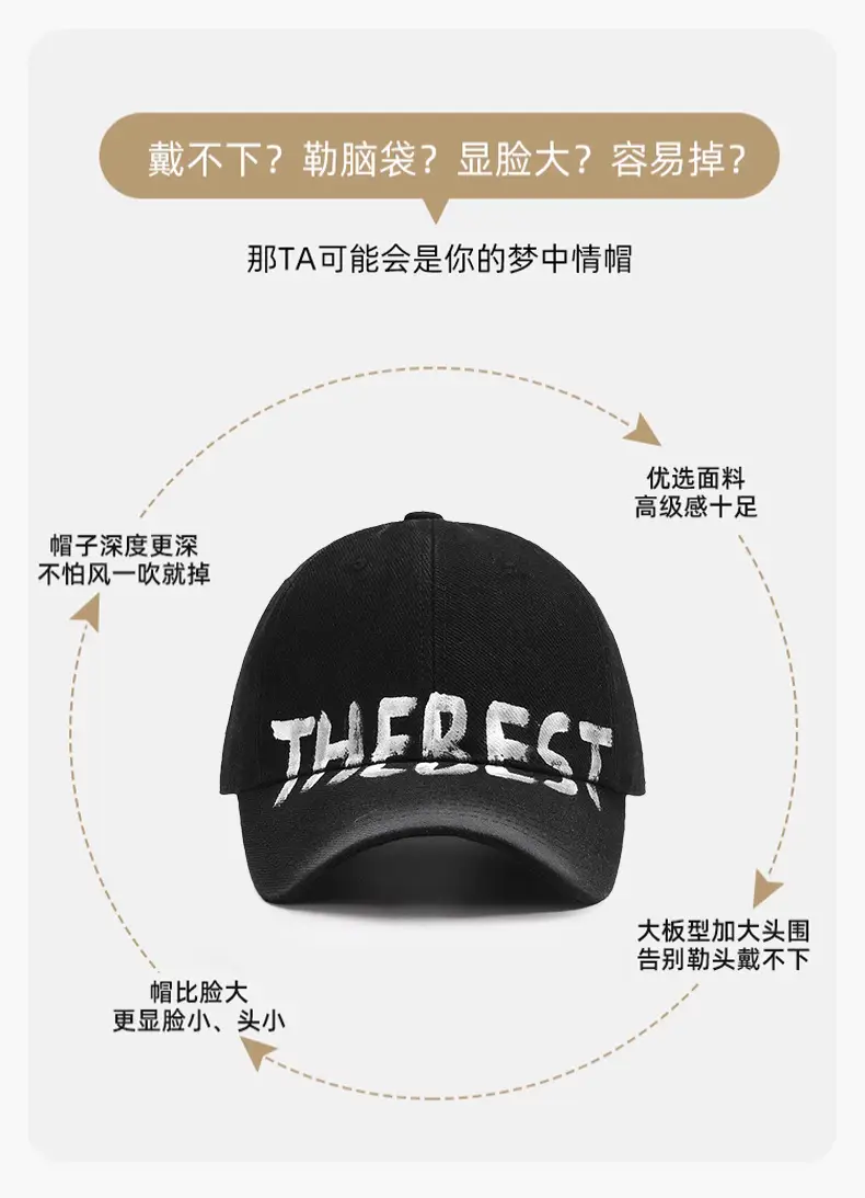 New Washed Old Letter Baseball Cap Women's American Style Retro Big Head Caps for Men — feature 13