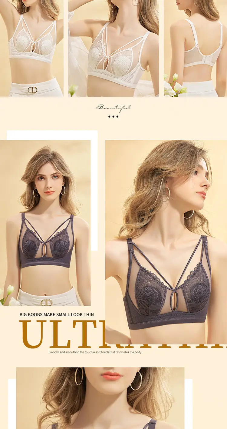 Women's Lace Bra Rabbit Ears Big Chest Small — feature 19