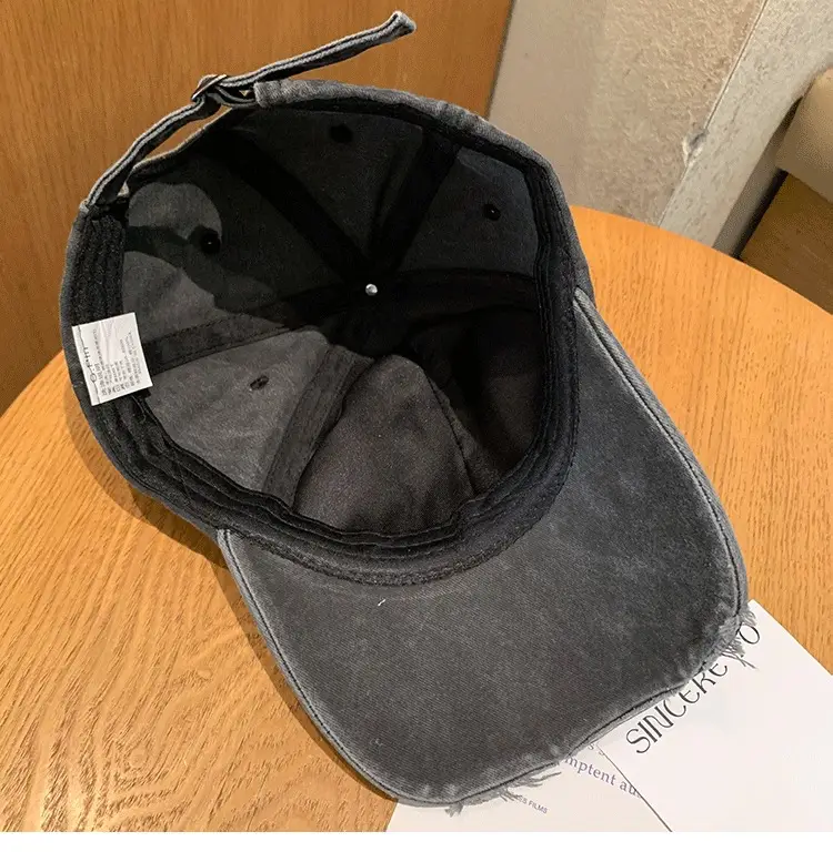 Vintage Washed Hole Baseball Cap Women Spring Autumn Letters All Match Small Cap Men Trendy — feature 12