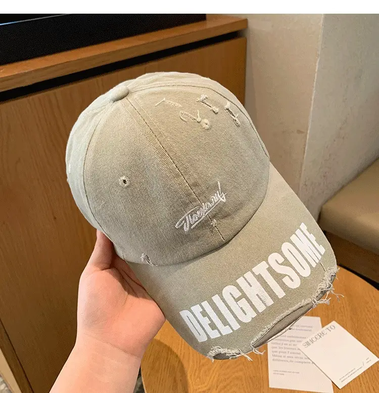 Vintage Washed Hole Baseball Cap Women Spring Autumn Letters All Match Small Cap Men Trendy — feature 16