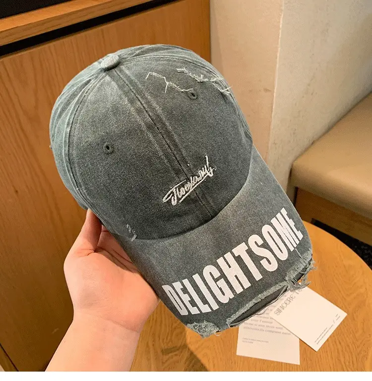 Vintage Washed Hole Baseball Cap Women Spring Autumn Letters All Match Small Cap Men Trendy — feature 18