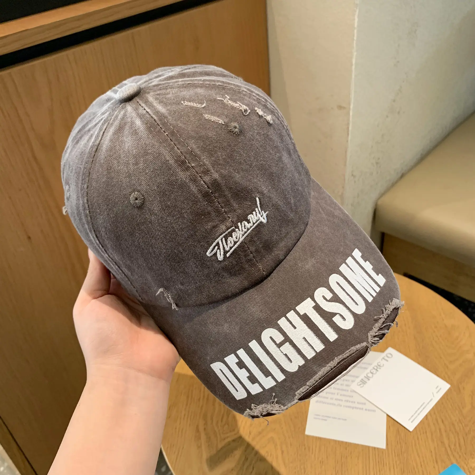 Vintage Washed Hole Baseball Cap Women Spring Autumn Letters All Match Small Cap Men Trendy - Image 3