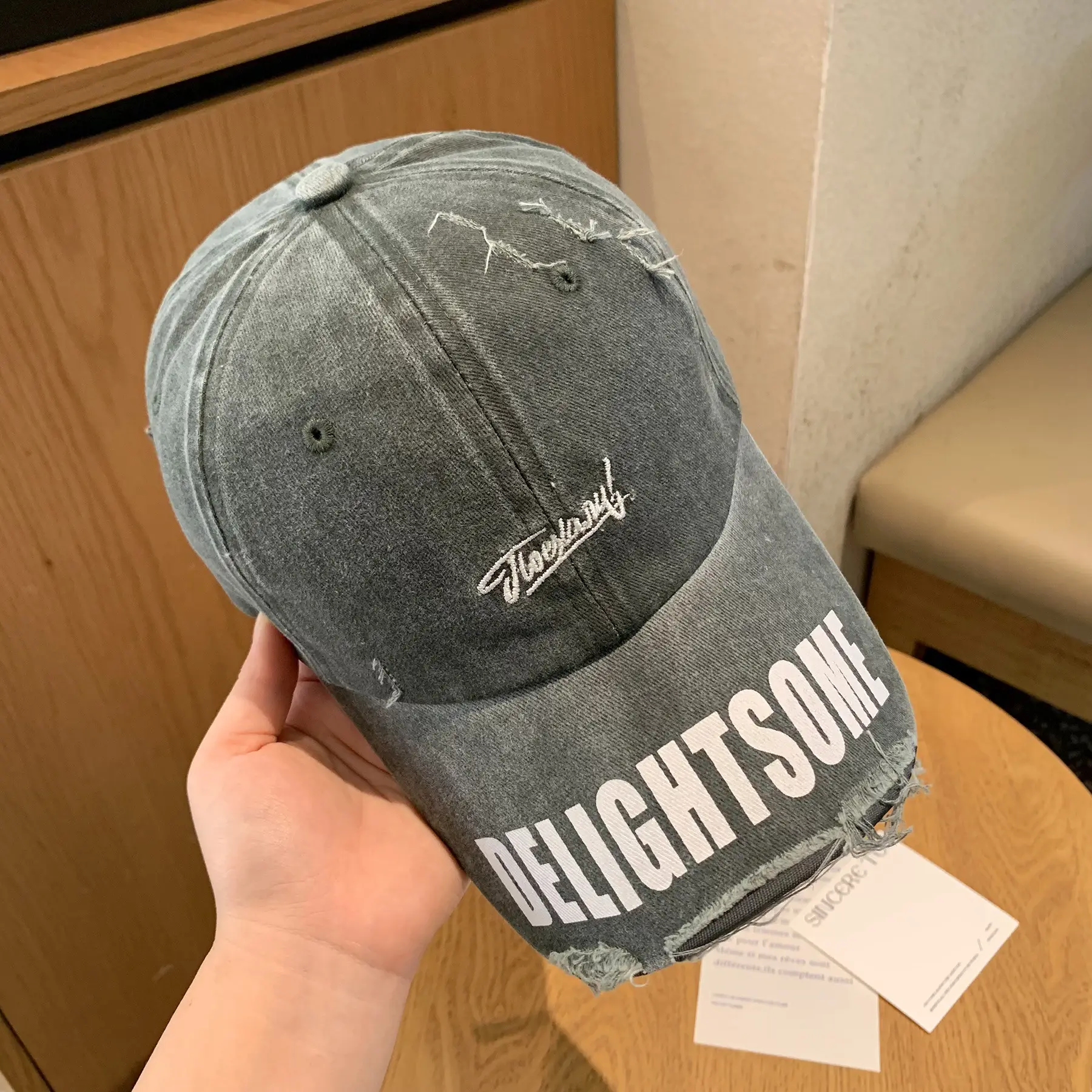 Vintage Washed Hole Baseball Cap Women Spring Autumn Letters All Match Small Cap Men Trendy - Image 5