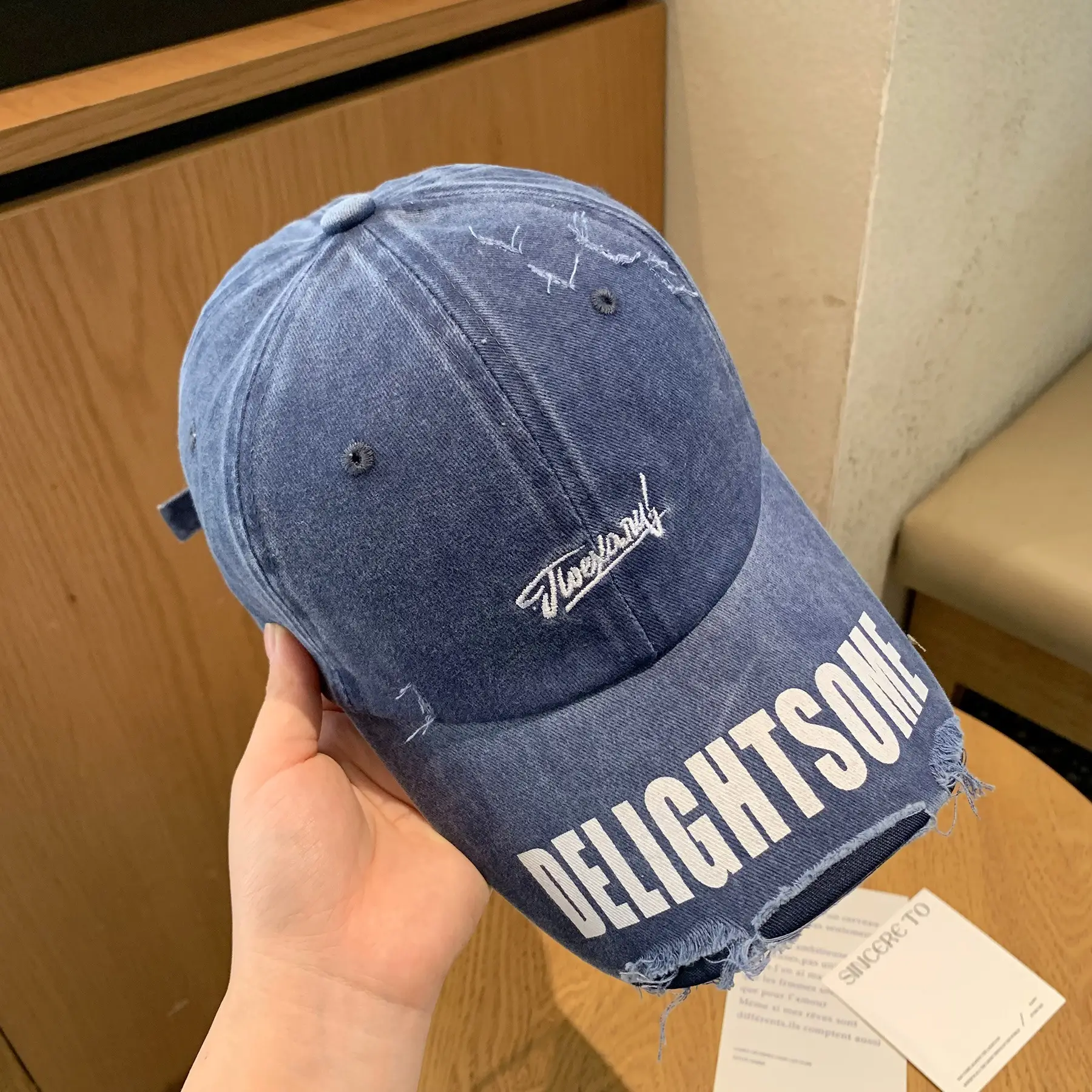 Vintage Washed Hole Baseball Cap Women Spring Autumn Letters All Match Small Cap Men Trendy - Image 6