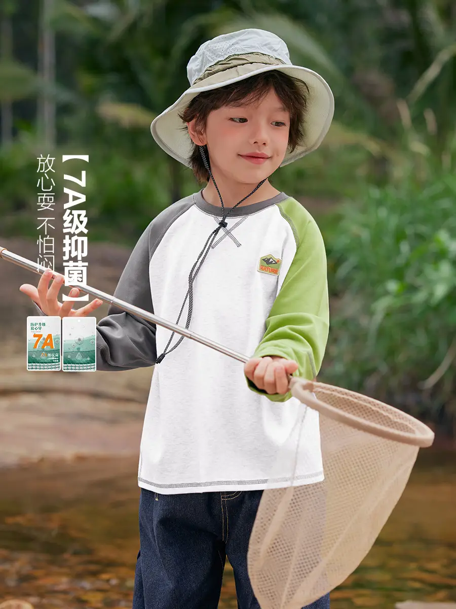 Boy's Right European Style T-Shirt White Orange 7A - Image 3