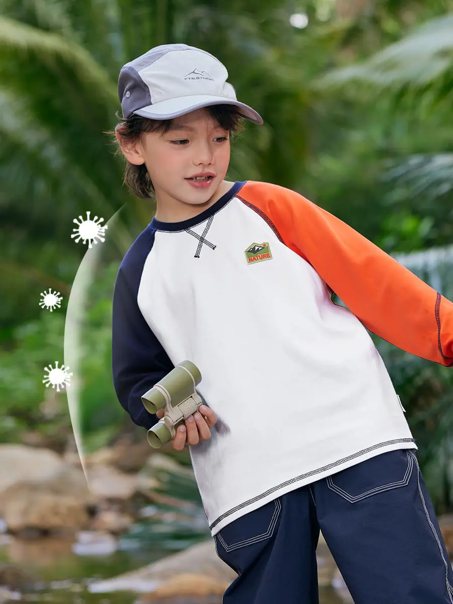 Boy's Right European Style T-Shirt White Orange 7A - Image 4