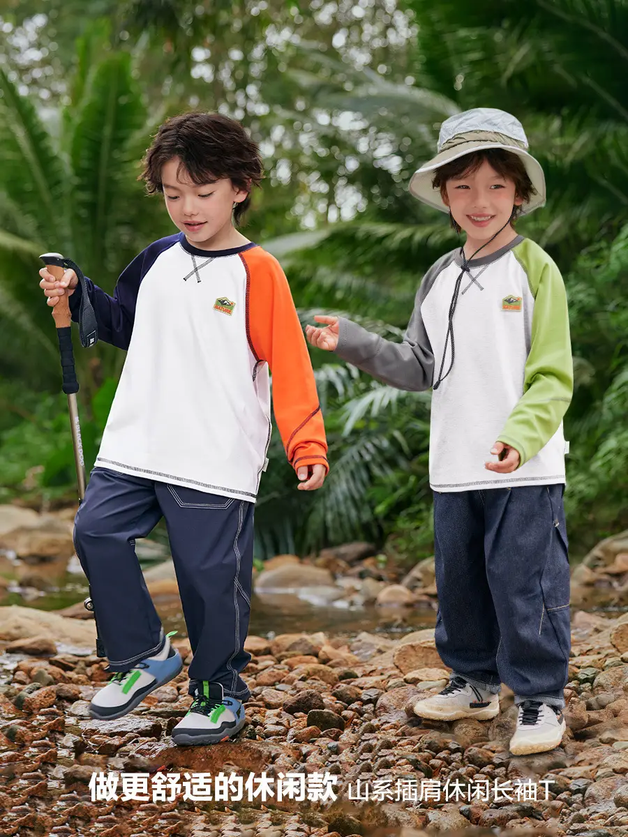 Boy's Right European Style T-Shirt White Orange 7A - Image 5