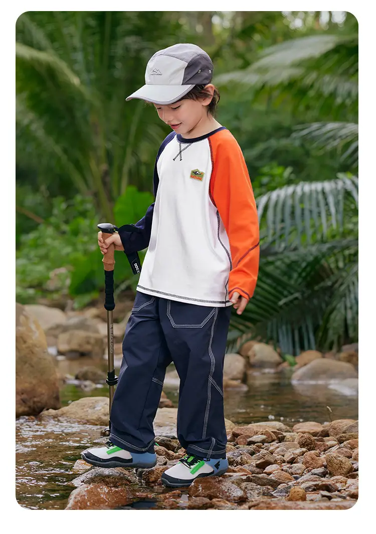 Boy's Right European Style T-Shirt White Orange 7A — feature 18