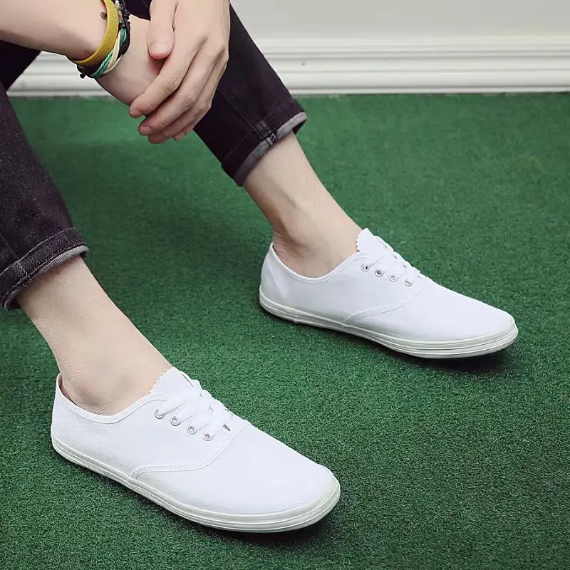 Men's Blue Canvas Slip-On Safety Shoes with Non-Slip Sole