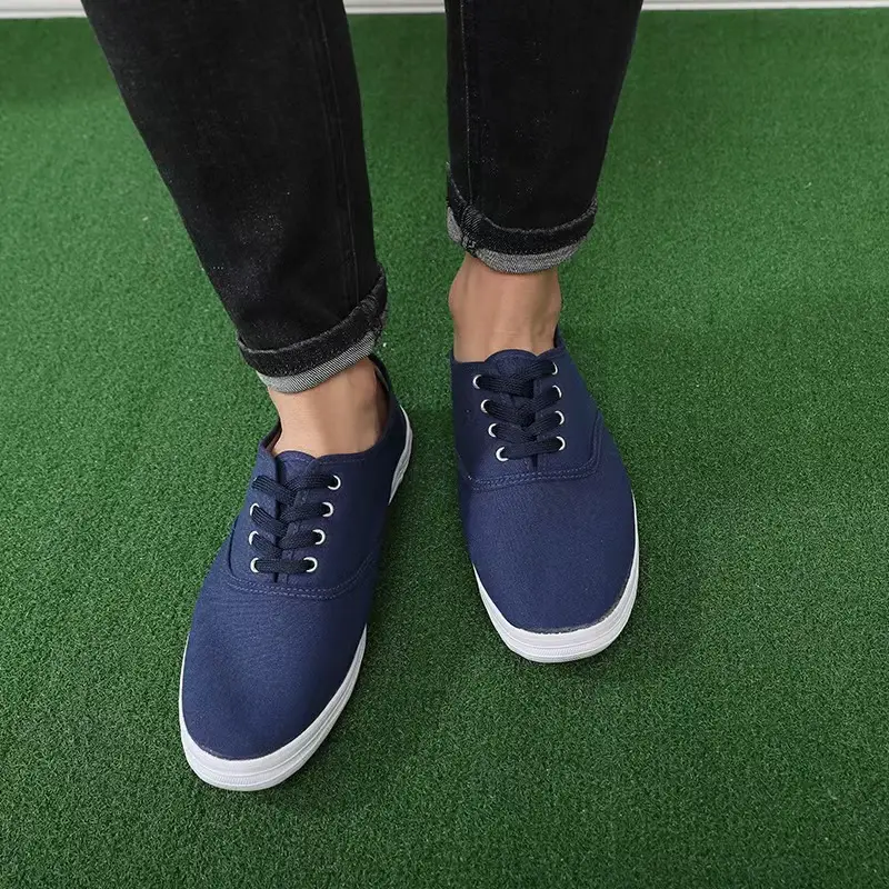 Men's Blue Canvas Slip-On Safety Shoes with Non-Slip Sole — feature 7