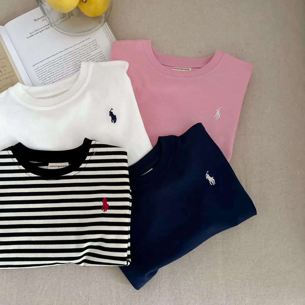 Pink Cotton Crewneck T-Shirt for Boys Girls New Spring Autumn 2025 - Image 5