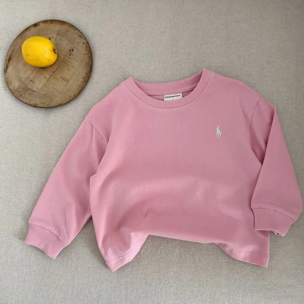 Pink Cotton Crewneck T-Shirt for Boys Girls New Spring Autumn 2025 - Image 3