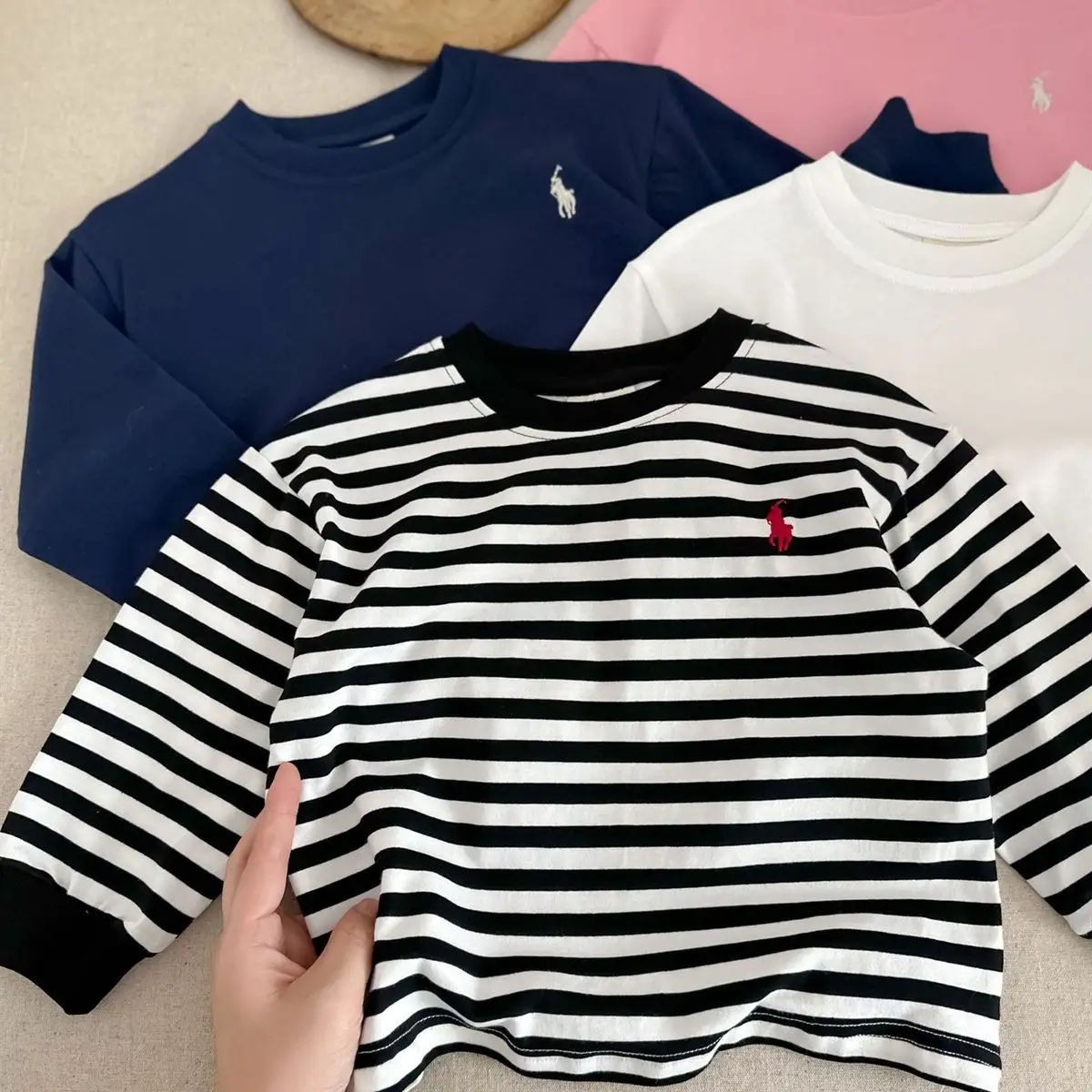 Pink Cotton Crewneck T-Shirt for Boys Girls New Spring Autumn 2025 — feature 7