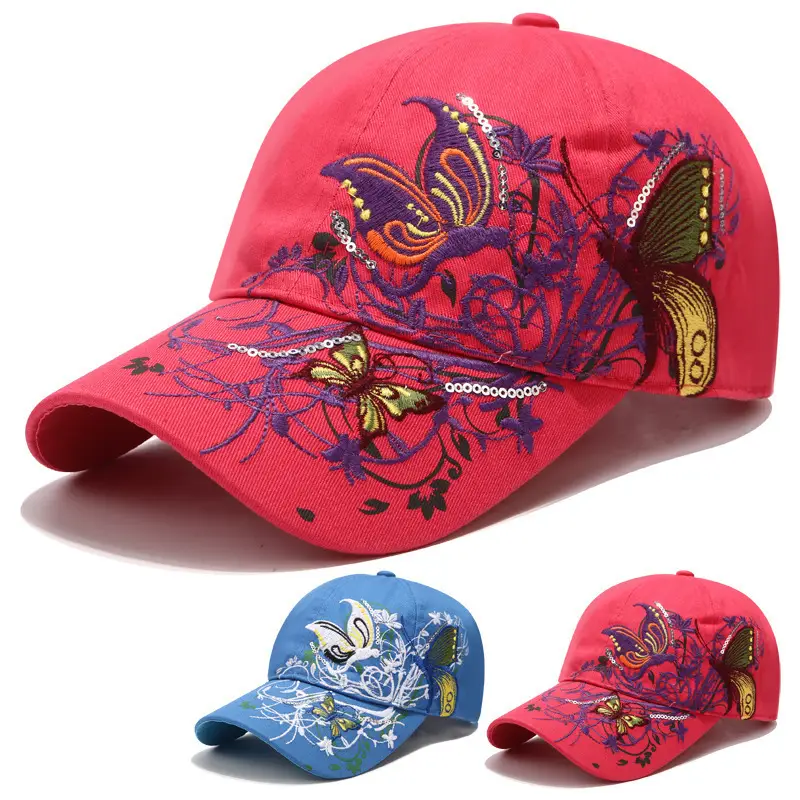 Embroidered Butterfly Baseball Caps for Women - Image 7
