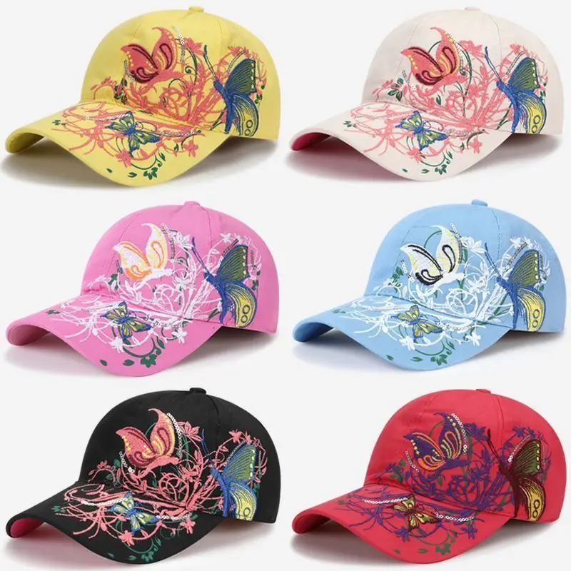 Embroidered Butterfly Baseball Caps for Women - Image 9