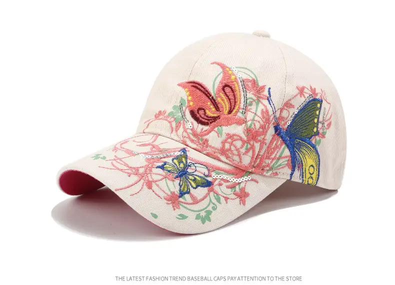 Embroidered Butterfly Baseball Caps for Women — feature 14