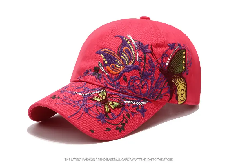 Embroidered Butterfly Baseball Caps for Women — feature 15