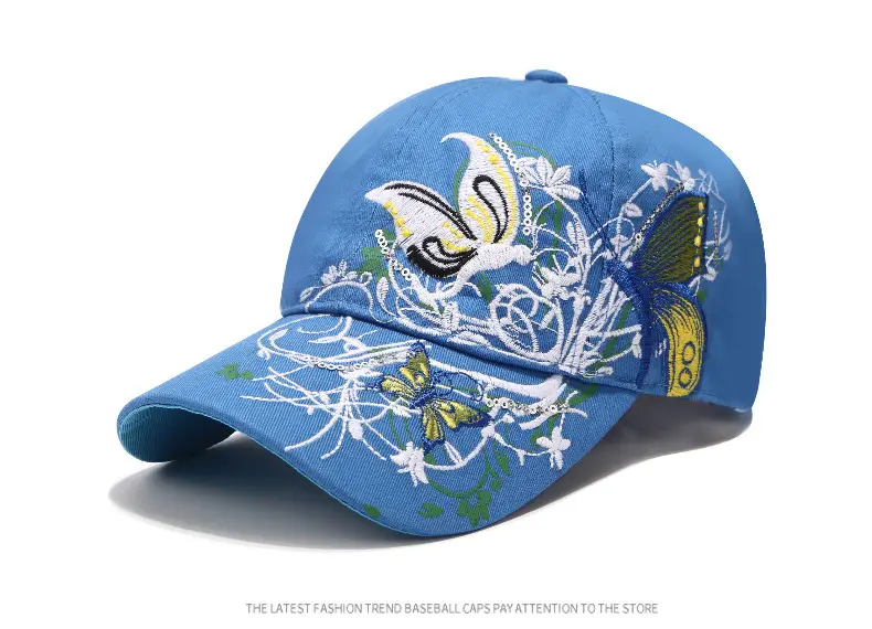 Embroidered Butterfly Baseball Caps for Women — feature 17