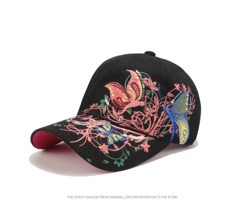Embroidered Butterfly Baseball Caps for Women — feature 19