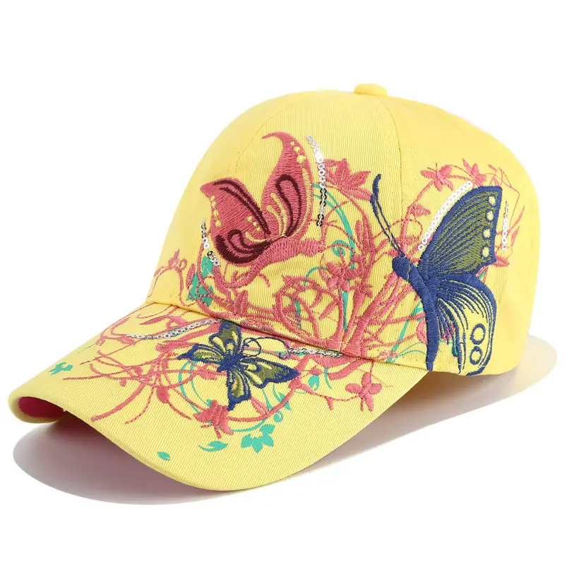 Embroidered Butterfly Baseball Caps for Women - Image 3