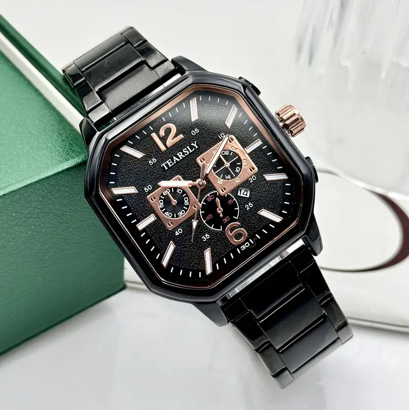 Luminous Quartz Sports Men's Square Watch with Calendar - Image 5