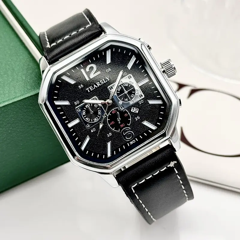 Luminous Quartz Sports Men's Square Watch with Calendar - Image 7