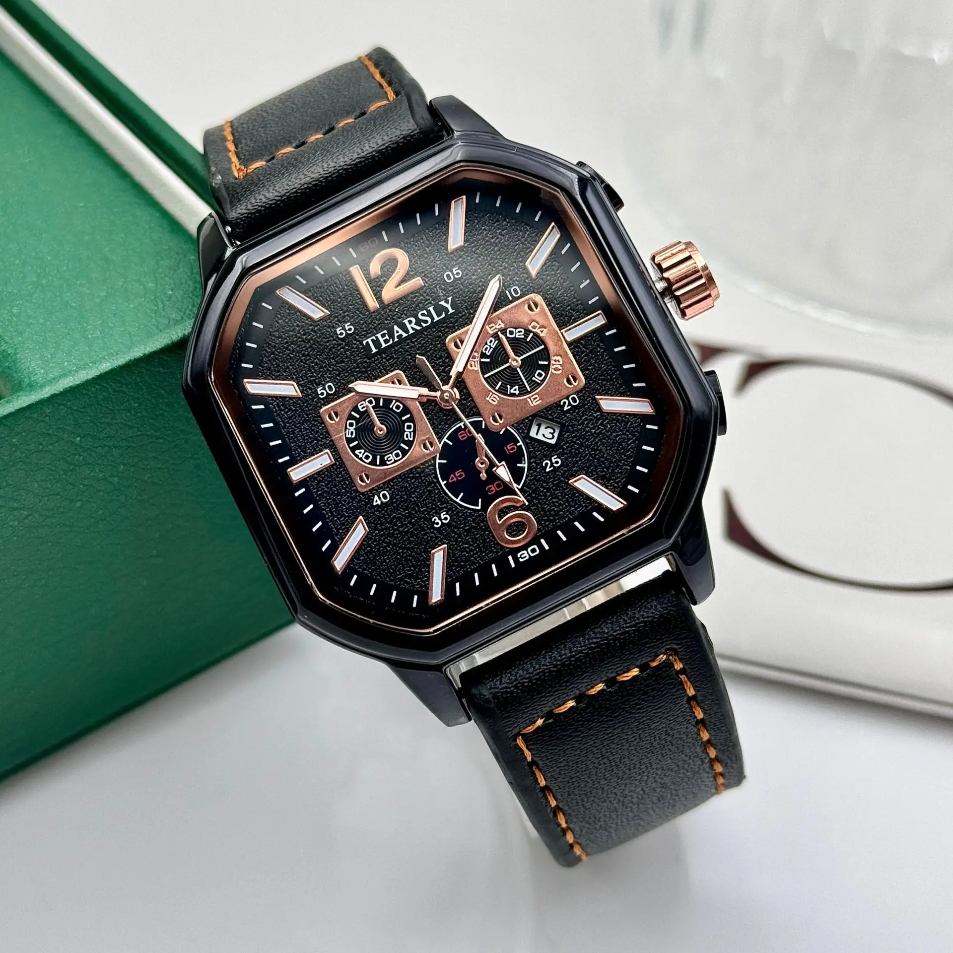 Luminous Quartz Sports Men's Square Watch with Calendar — feature 20