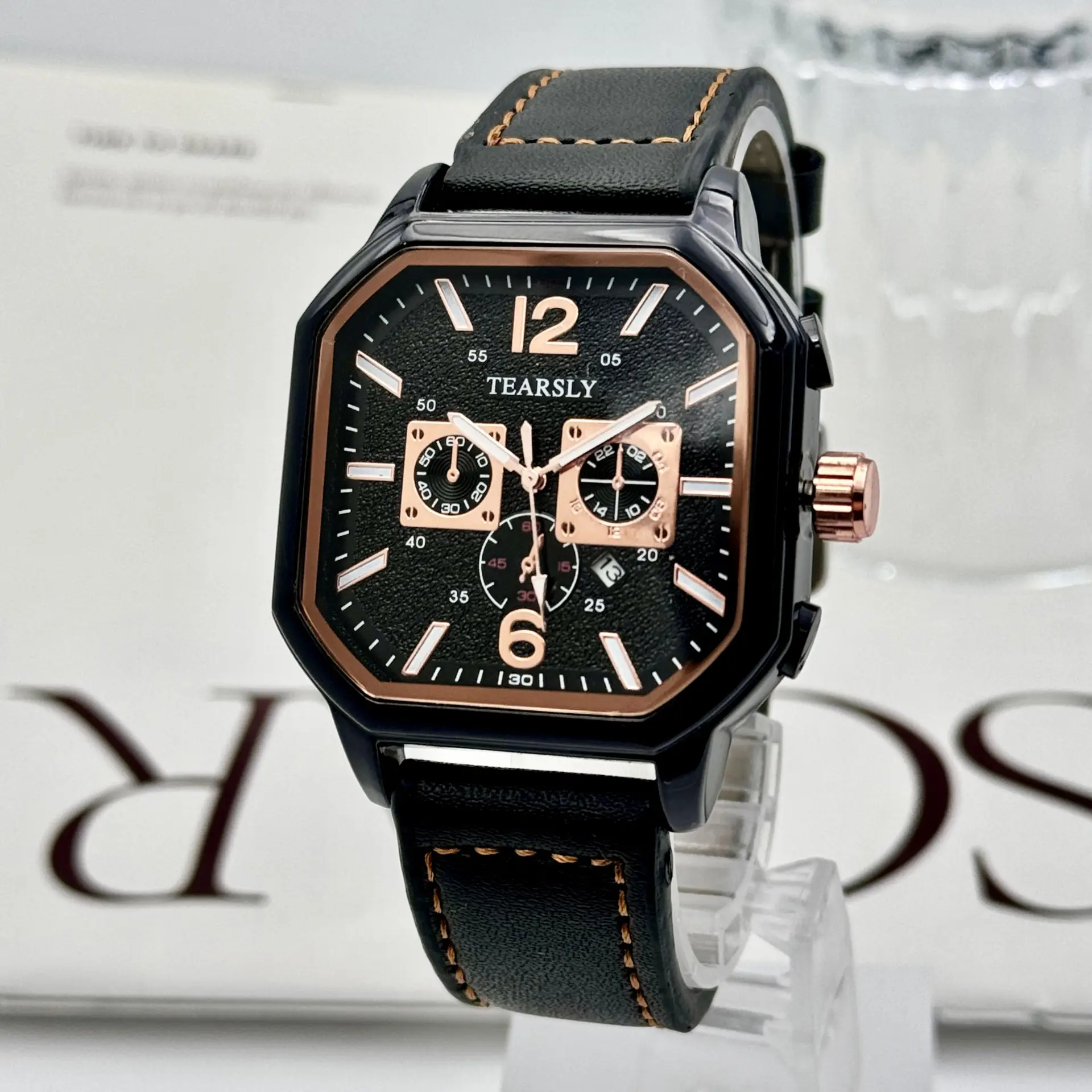 Luminous Quartz Sports Men's Square Watch with Calendar — feature 21