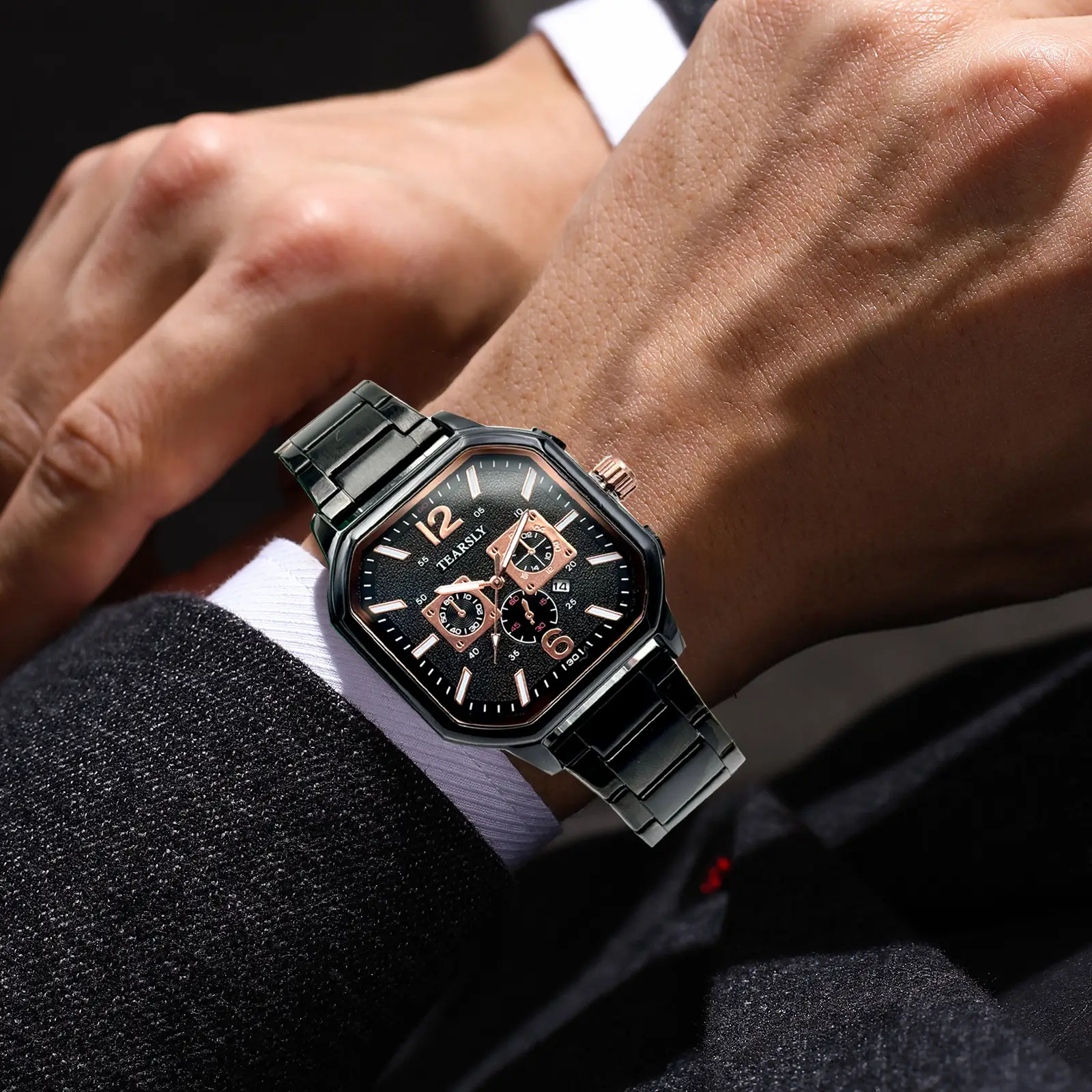 Luminous Quartz Sports Men's Square Watch with Calendar — feature 7