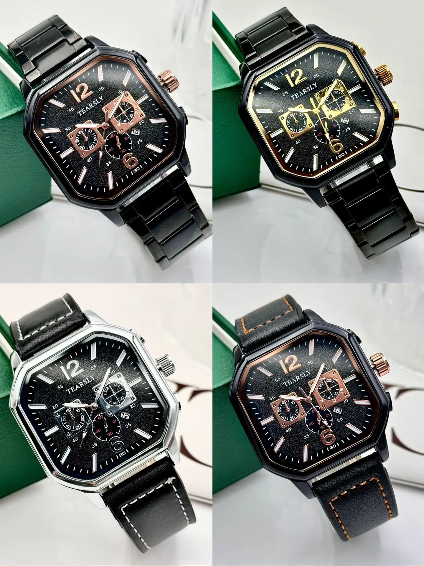 Luminous Quartz Sports Men's Square Watch with Calendar — feature 9