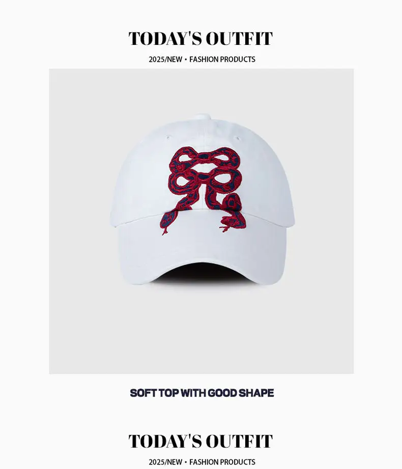 2025 Snake Bow Embroidered Baseball Cap Women — feature 15
