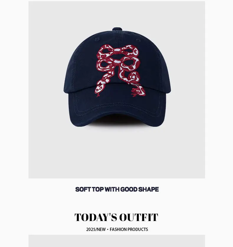 2025 Snake Bow Embroidered Baseball Cap Women — feature 16