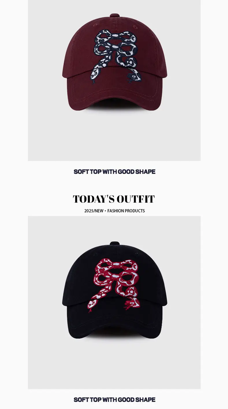 2025 Snake Bow Embroidered Baseball Cap Women — feature 17