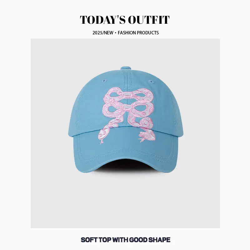 2025 Snake Bow Embroidered Baseball Cap Women - Image 2