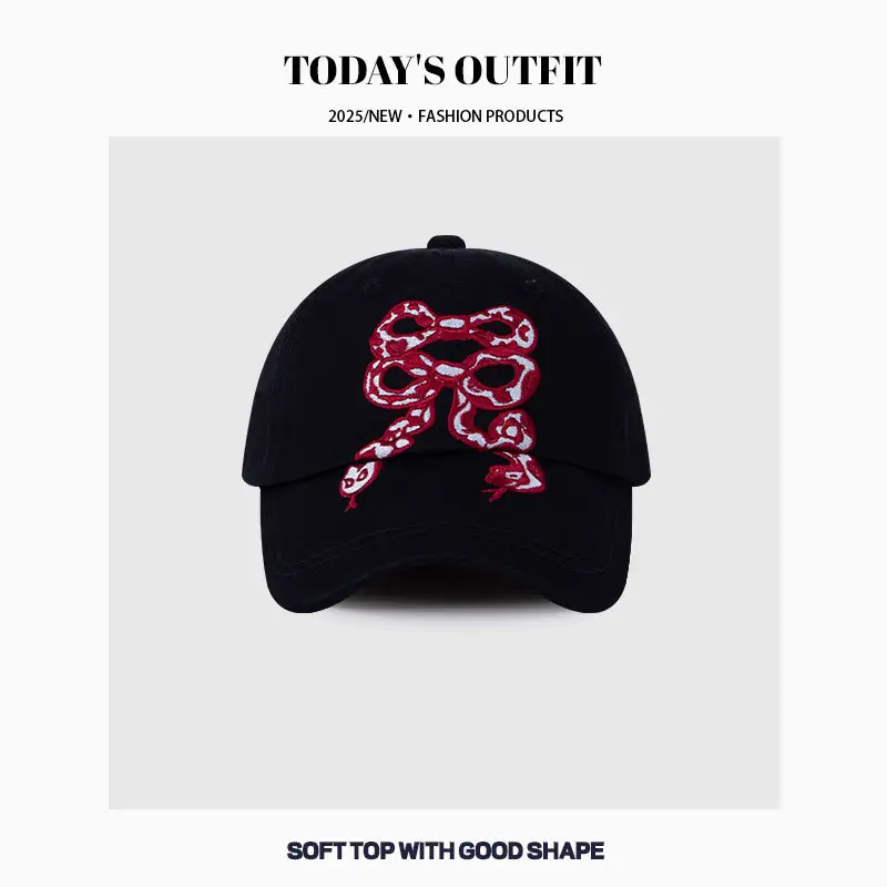 2025 Snake Bow Embroidered Baseball Cap Women - Image 4