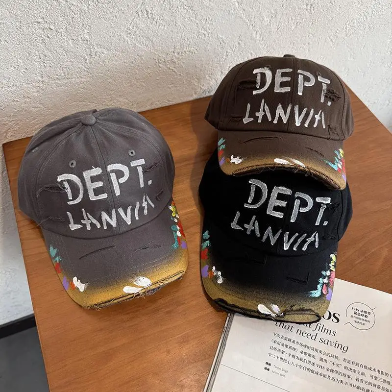Black Embroidered Cap for Men Women Dept Lane