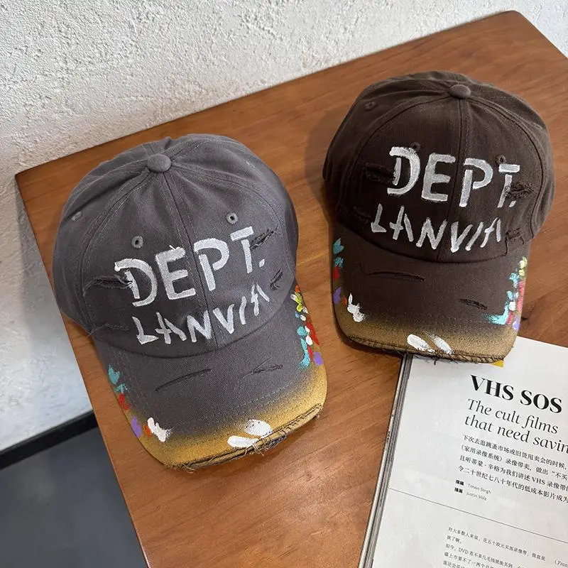 Black Embroidered Cap for Men Women Dept Lane