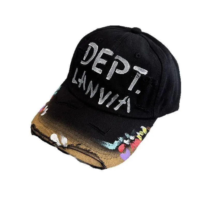 Black Embroidered Cap for Men Women Dept Lane