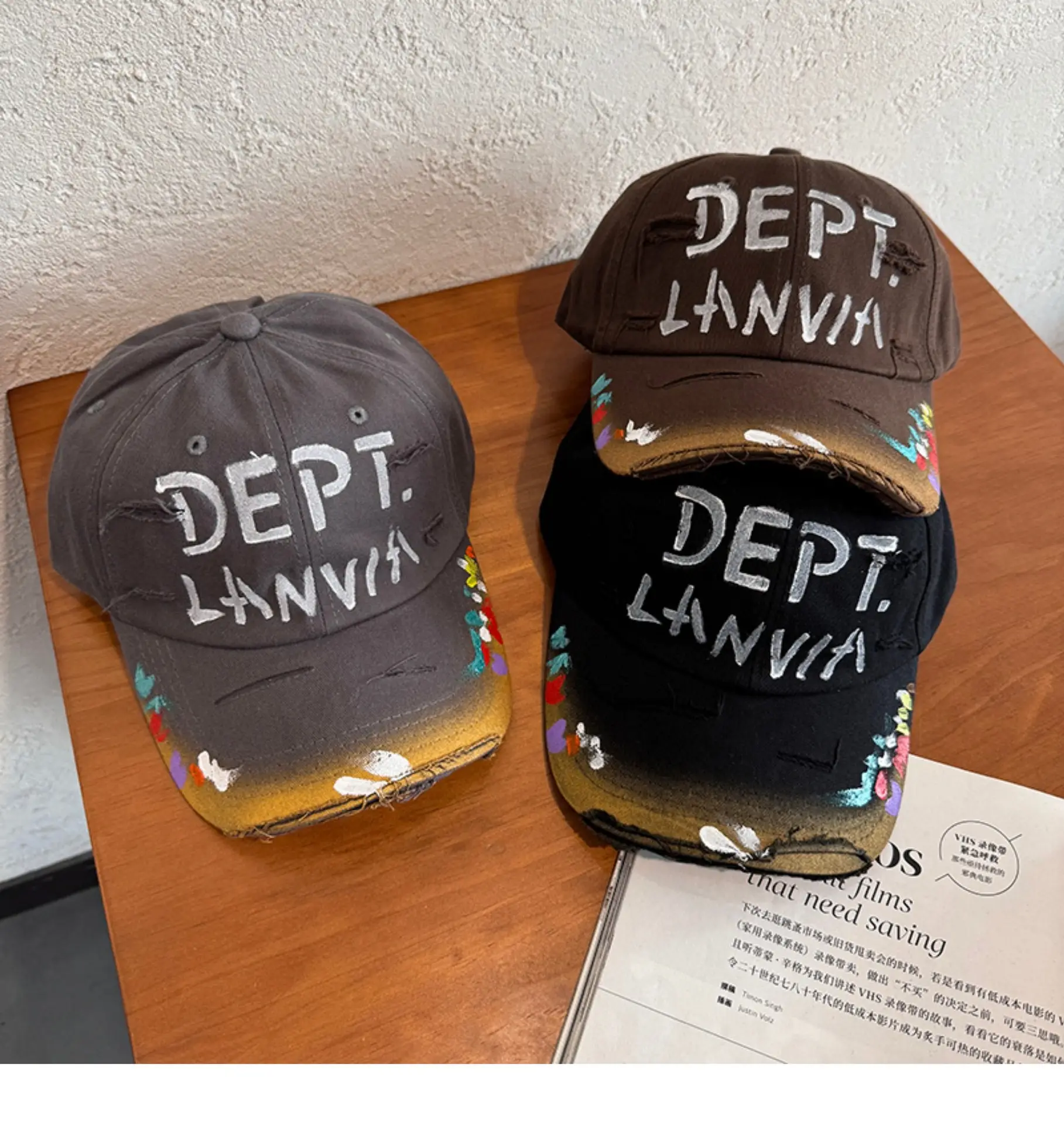 Black Embroidered Cap for Men Women Dept Lane — feature 3