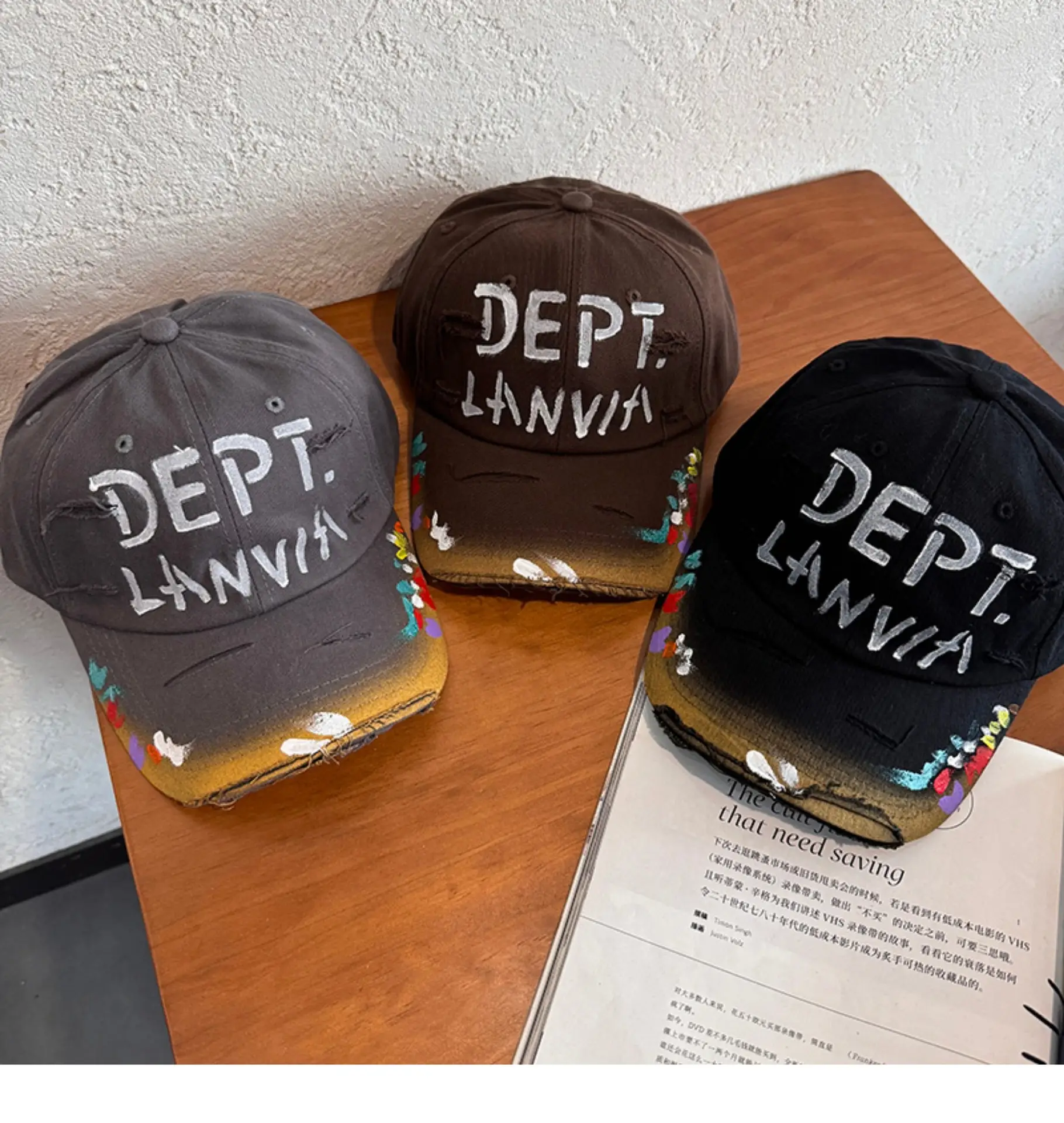 Black Embroidered Cap for Men Women Dept Lane — feature 4