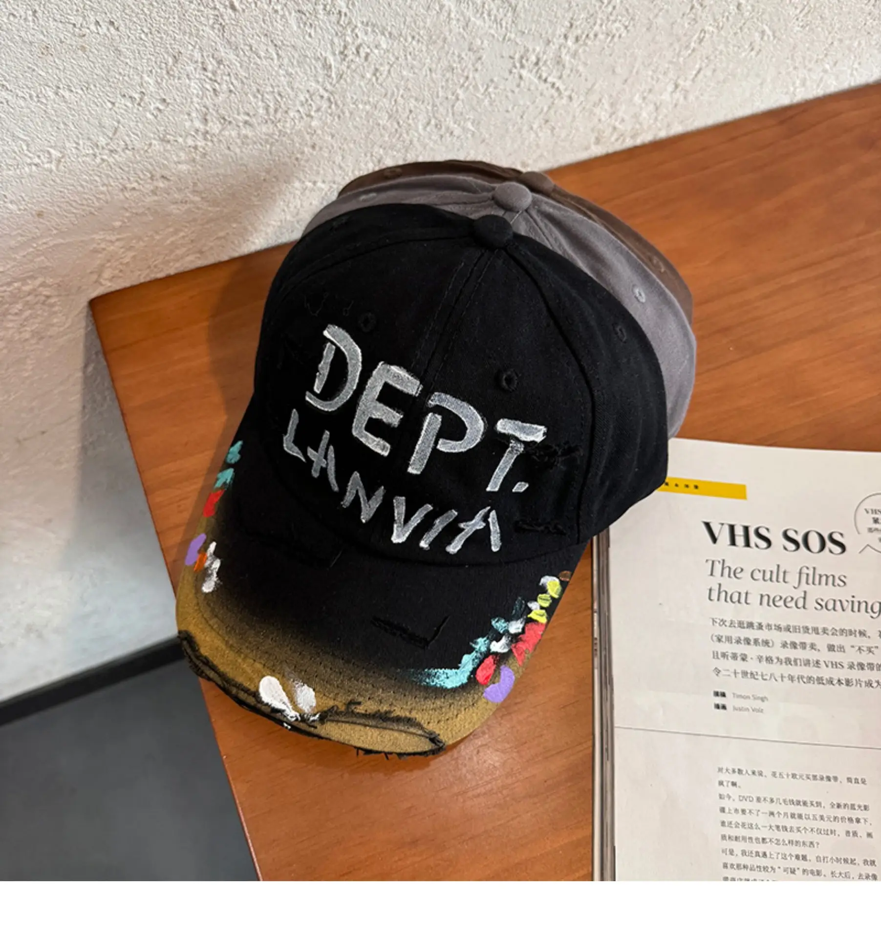 Black Embroidered Cap for Men Women Dept Lane — feature 7