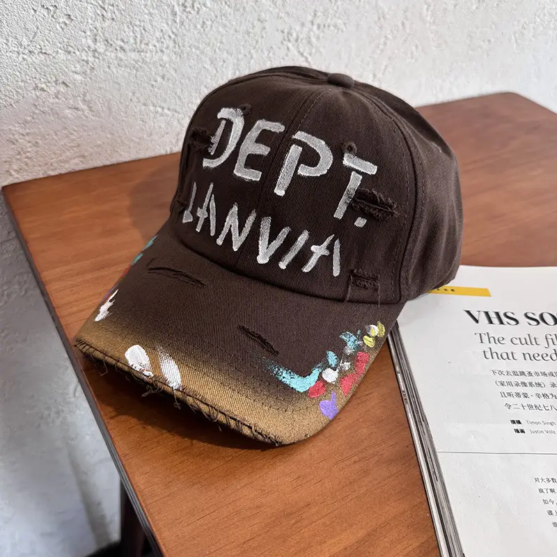 Black Embroidered Cap for Men Women Dept Lane