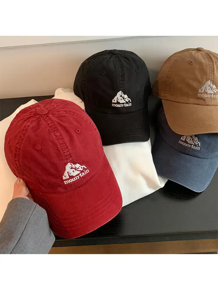 Women's Brown Mountain Embroidered Baseball Cap with Large Brim — feature 7