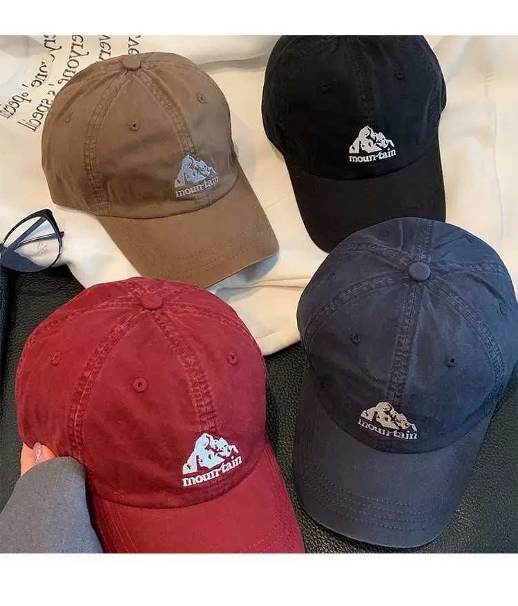 Women's Brown Mountain Embroidered Baseball Cap with Large Brim — feature 8