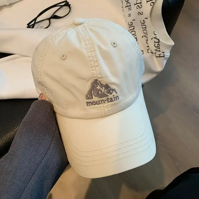 Women's Brown Mountain Embroidered Baseball Cap with Large Brim - Image 6